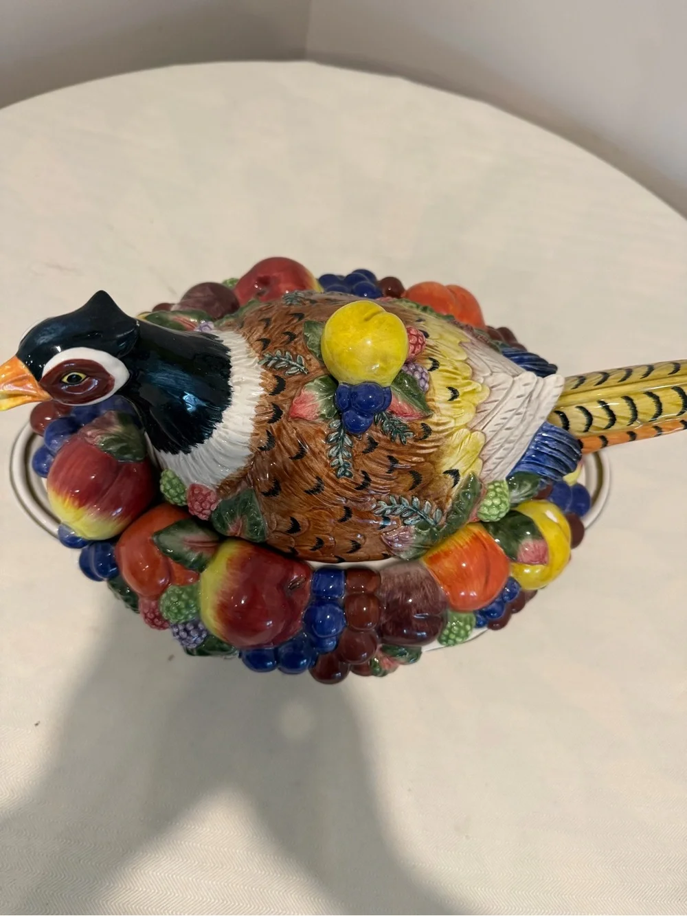 Fitz & Floyd Venezia Autumn Bounty Pheasant Tureen w/Ladle & Lid